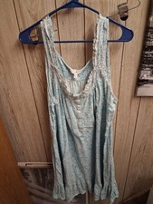 Secret Treasures Women's Sleeveless Ruffle Nightgown - Blue Floral - Size 2xl