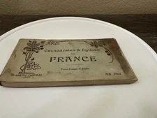 Early 1900s WWI Postcard Booklet French Cathedrals Churches 24 Cards