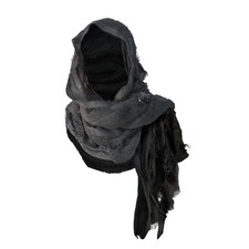 Wrap Dune Wasteland Hooded Shawl With Viking Brooch  Cowl Scarf Rogue Mediev...