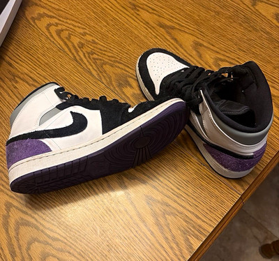Jordan Air Jordan 1 Mid SE Varsity Purple Colorblock Leather Men 852542-105