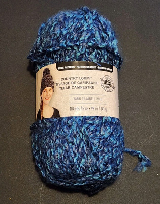 Loops & Threads Country Loom Yarn, 1 Skein, Rich Blues, No Damage, New