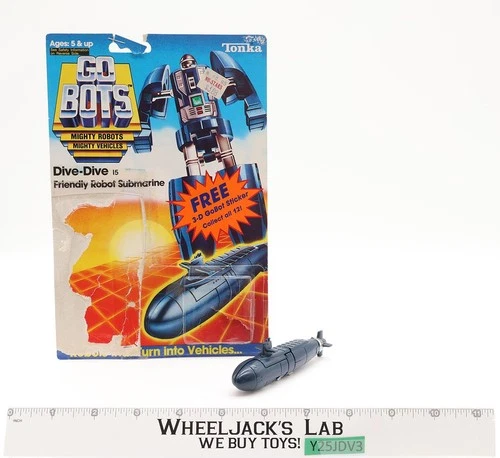 Dive-Dive 100% Complete W/Cardback BLUE Gobots 1984 Bandai Tonka Vintage Figure