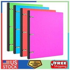 4 Pack Telescoping 3 Ring Binder Plastic Foldable Spine Holds 8.5x11 Paper