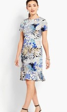 New! Talbots Botanical Garden Sheath Short Sleeve Dress Size 6 Floral Lined