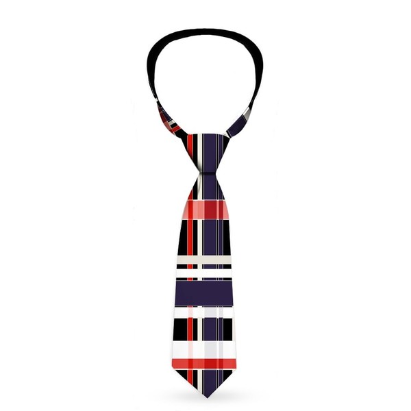 Necktie Standard - Plaid Black/Red/White/Blue (Us Import) Acc Neu-image