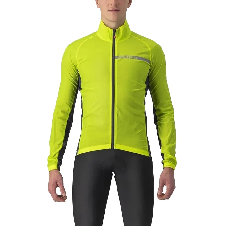 Veste Coupe-Vent Équipe Stretch Jaune Fluo/Gris Foncé Castelli Homme - Photo 1/1