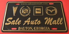 Sale Auto Mall Dealership Pontiac Cadillac GMC Booster License Plate Dalton GA