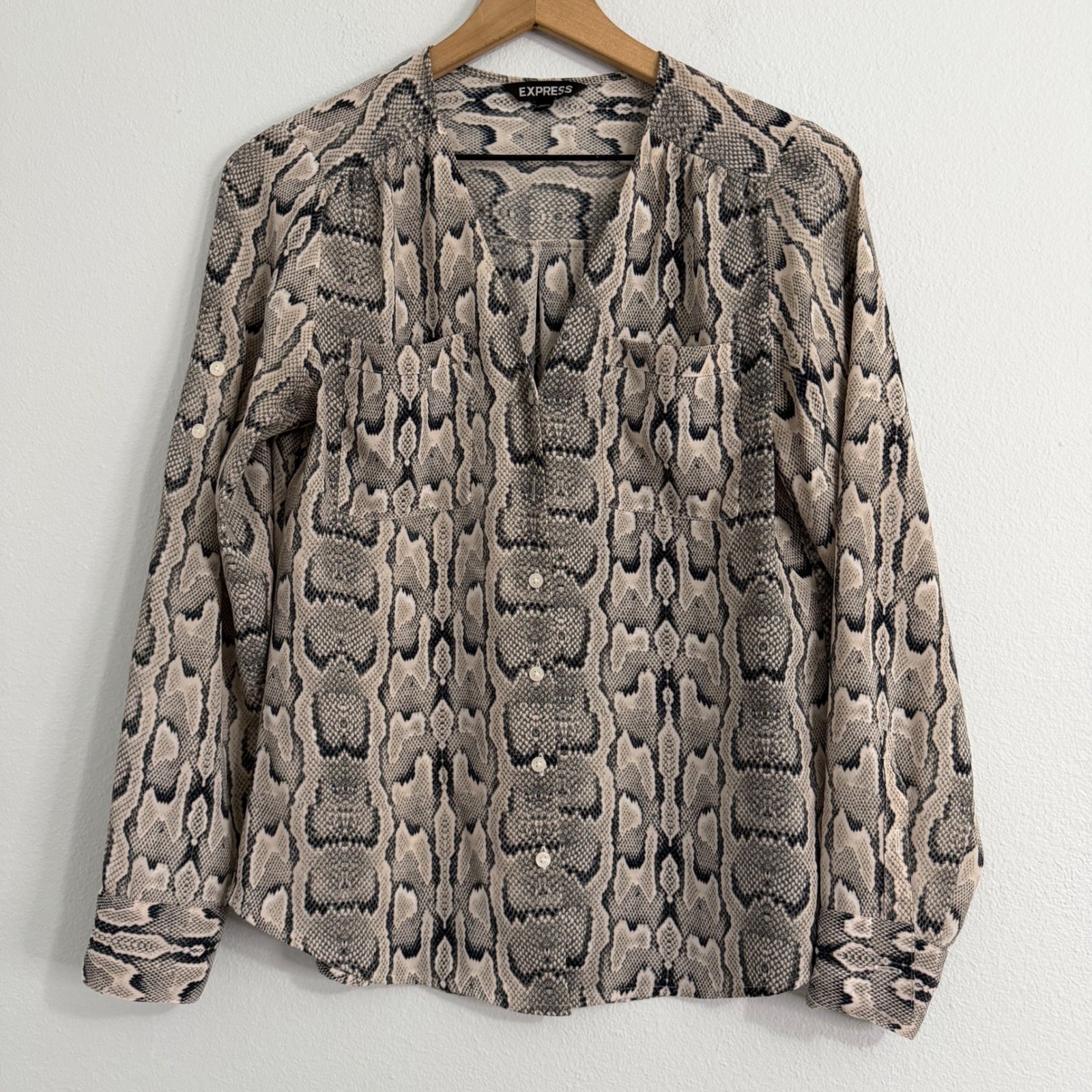 Express - Snakeprint Button Down Blouse - image 1