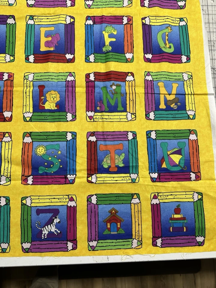 Alphabet Block Juvenile Fabric 100% Cotton 1 and 5/8 Yards - Image 3 of 4