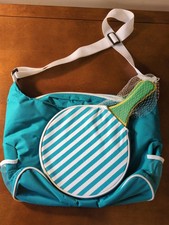 Retro Teal Paddle Tote Bag Insulated Cooler Waterproof Shoulder Strap