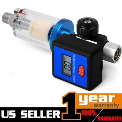 #ad Digital Paint Spray Gun Air Pressure Regulator Gauge Water Trap Filter Tool NEW $15.78