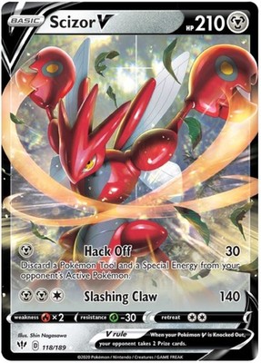 Scizor V - 118/189 - Ultra Rare - NM - Sword & Shield - Darkness Ablaze