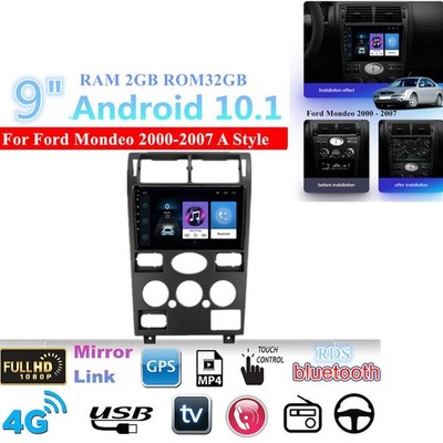 9'' For Android 10.1 Car Stereo Radio GPS WIFI For Ford Mondeo 3 2000-07 A Style
