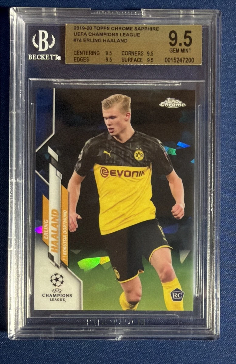 2019-20 Topps Chrome UCL Sapphire Edition Erling Haaland #74 for