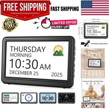 Clock with Day and Date for Elderly, 7" Large Display Digital Calendar Day Cl...