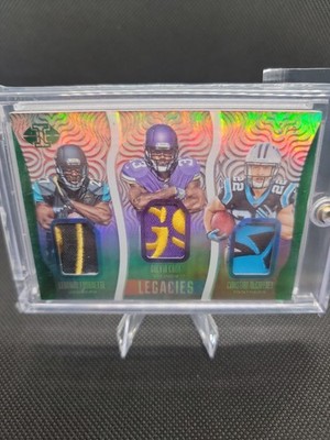 2017 Panini Illusions - Legacies Triple Patch.  Fournette, Cook, McCaffrey. /5 