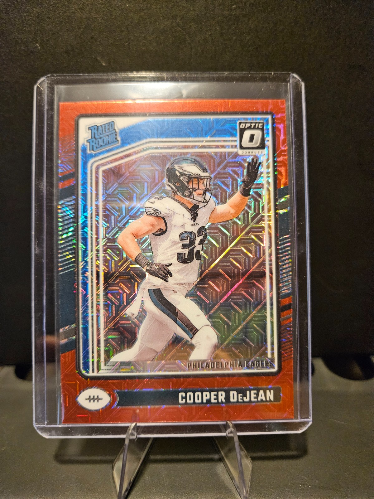 2024 Panini Donruss Optic - Rated Rookie Cooper DeJean #221 Red Mojo Prizm (RC)