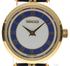【Near MINT 】 Vintage Gucci 2000L Blue & White Dial Quartz Women's Watch