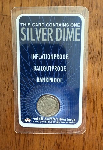 1950 90% Silver Roosevelt Dime on Card Reddit Silverbugs