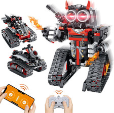 Remote Control Robot Building Kit for Boys 6-12, 3-In-1 STEM Remote  APP Contro