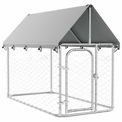 Outdoor Dog Kennel Dog Pen Pet Crate Kennel Playpen House with Roof vidaXL