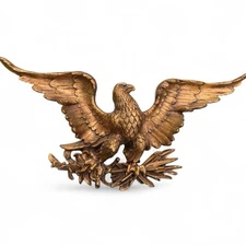 LG 37" Gold Federal American Eagle Wall Sculpture Fiberglass Mid Century Modern