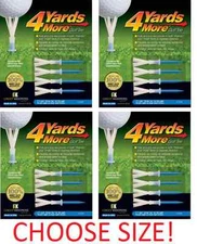 NEW! 4 X Four Pack 4 Yards More Golf Tees (16 Total) Hit Longer Drives Gift 