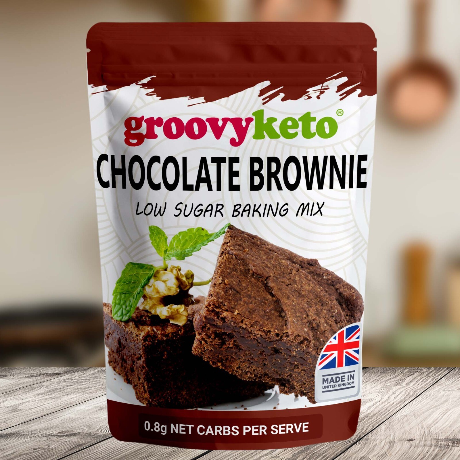 GROOVY KETO CHOCOLATE BROWNIE MIX - LOW CARB - DIABETIC CAKE MIX - SUGAR FREE