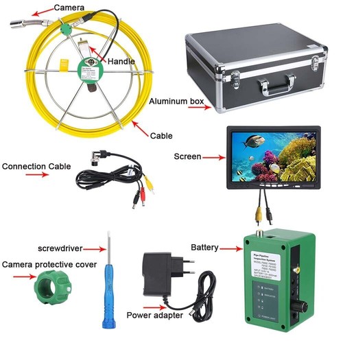 7" Kanalkamera HD Abfluss Rohr Inspektion Kamera LCD Monitor Wasserdicht 1000TVL - Bild 5 von 27