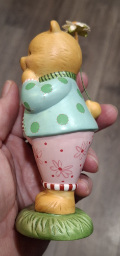 Rarität seltene anthropomorphe Goebel Bär Gänseblümchen rosa Hose gepunktet 5" Kertin Hefs - Bild 9 von 22