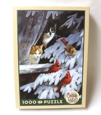 Cobble Hill Bird Watchers 1000 Piece Puzzle - Made In USA With Sample Poster