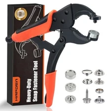 Heavy Duty Snap Fastener Tool Adjustable Snap Setter tool includes 40 Sets 15...