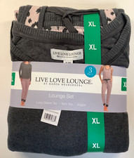 Live Love Lounge Cozy Leopard 3-piece Lounge PJ Set by Karen Neuburger X-LARGE