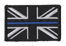 D&uuml;nn Blaue Linie - Polizei Union Jack Haken Verschluss Verst&auml;rkte Aufn&auml;her UK