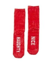 Victoria's Secret PINK Red Naughty Nice Holiday Crew Socks