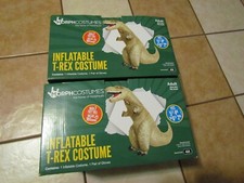 HALLOWEEN COSTUME INFLATABLE T-REX MORPH ADULT 7 FEET TALL GLOVES