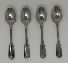 Oneida Classic Shell Set of 4 Teaspoons 6" Quality 18/10 Stainless