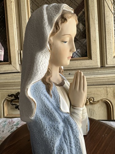 VTG Catholic Christian Church Religious Statue Of Virgin Mary Praying - Picture 12 of 15