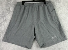 2(X)IST Men's XL Gray Athletic Shorts 9" Running Zippered Pockets Gym Pull On