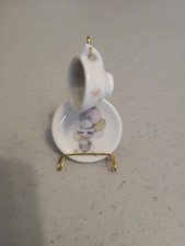 Precious Moments 1988 MINIATURE PLATE CUP on display stand Adorable