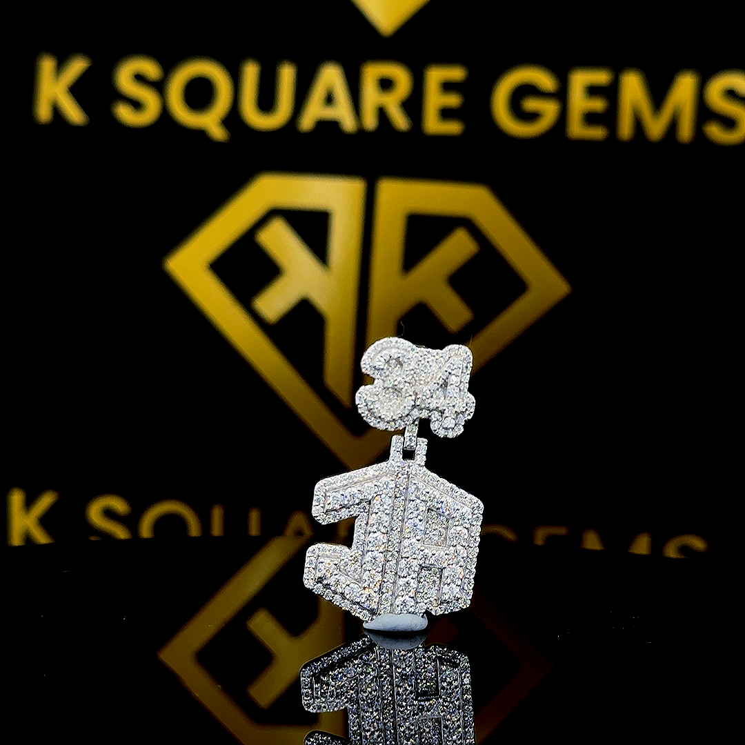 Moissanite Snow Letter Custom Hip Hop Pendant for Men in 925 Silver