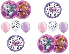 PAW PATRL Niña Perro Skye Everest Rosa 10 Piezas Fiesta Mylar y Látex Globos Set