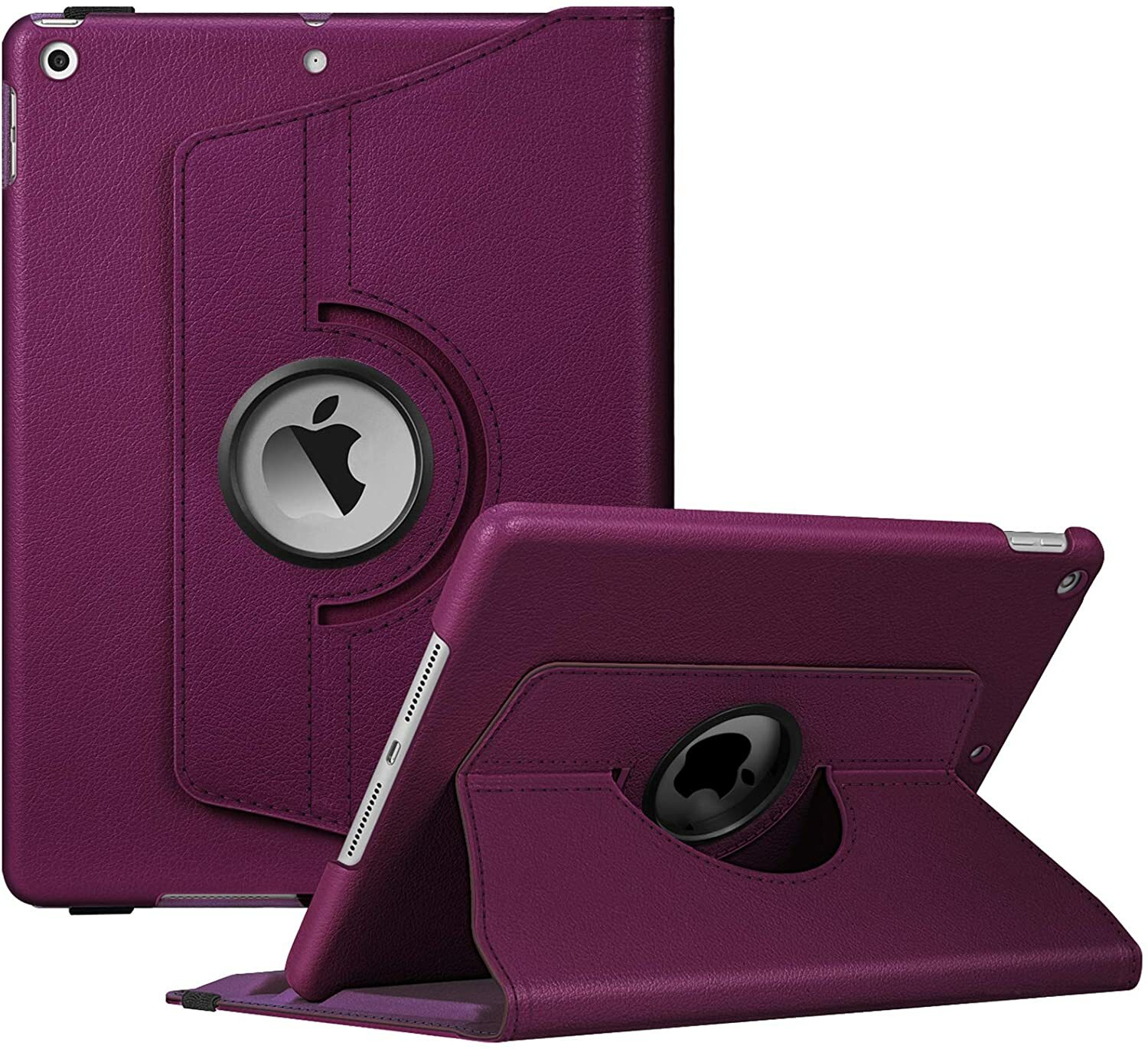 360&deg; Rotating Case for iPad 10.2 9th 8th & Air 5th Cover w/ Bluetooth Keyboard