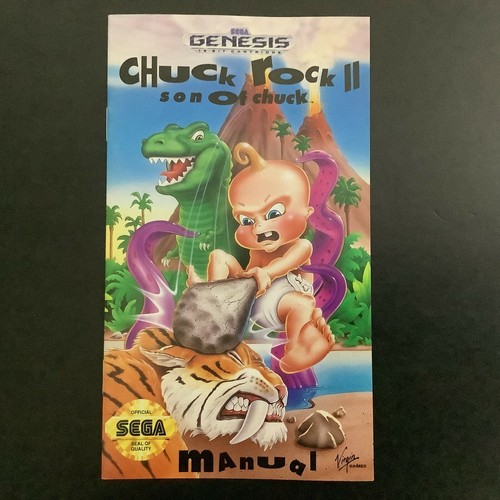 Chuck Rock II Son of Chuck SEGA Genesis Instruction Manual Only - Good Shape - Picture 7 of 12