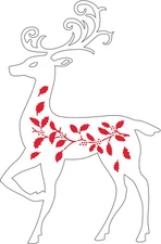 Christmas Templates Digital SVG File Download - Deers & Sleigh curlicue designs