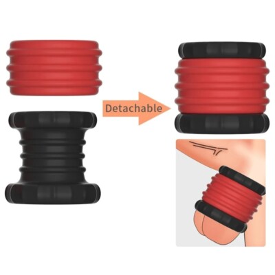 Male Scrotum-Testicle Squeeze Rings Cage-Soft-Stretcher CBT Enhancer Delay Ball