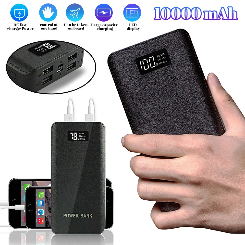 10000mAh LCD Power Bank with 4 USB Ports Fast Charging