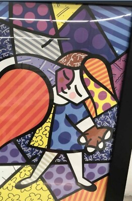 Multicolor Romero Britto Heart Kids Framed and Matted. | eBay