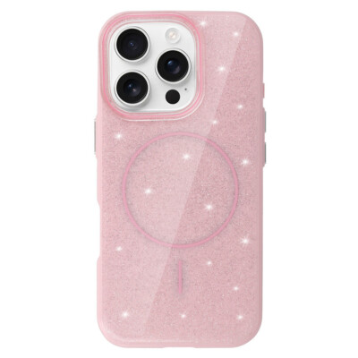FÜR APPLE IPHONE 16 PRO MAX - SLIM SHINY mit Mag Safe Tasche  Hülle Case ROSA