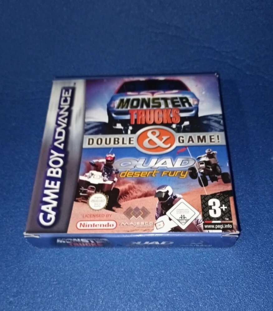 Monster trucks double game quad désert fury Nintendo gba game boy advance 
